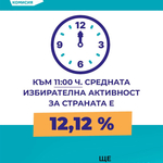 ЦИК: Избирателната активност е 12,12% - най-много са гласувалите във Враца